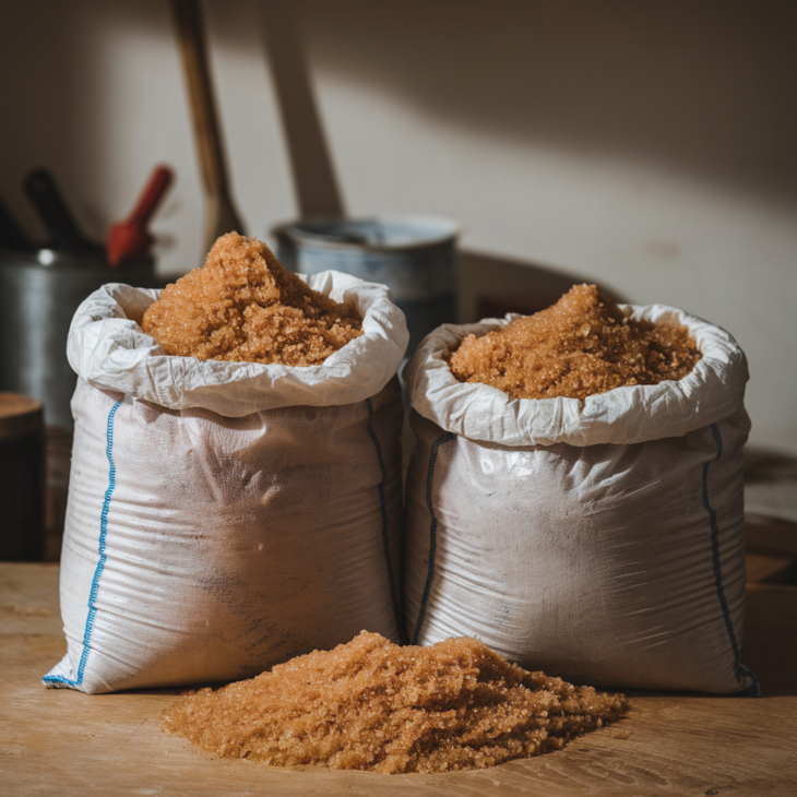 Premium raw brown sugar for baking